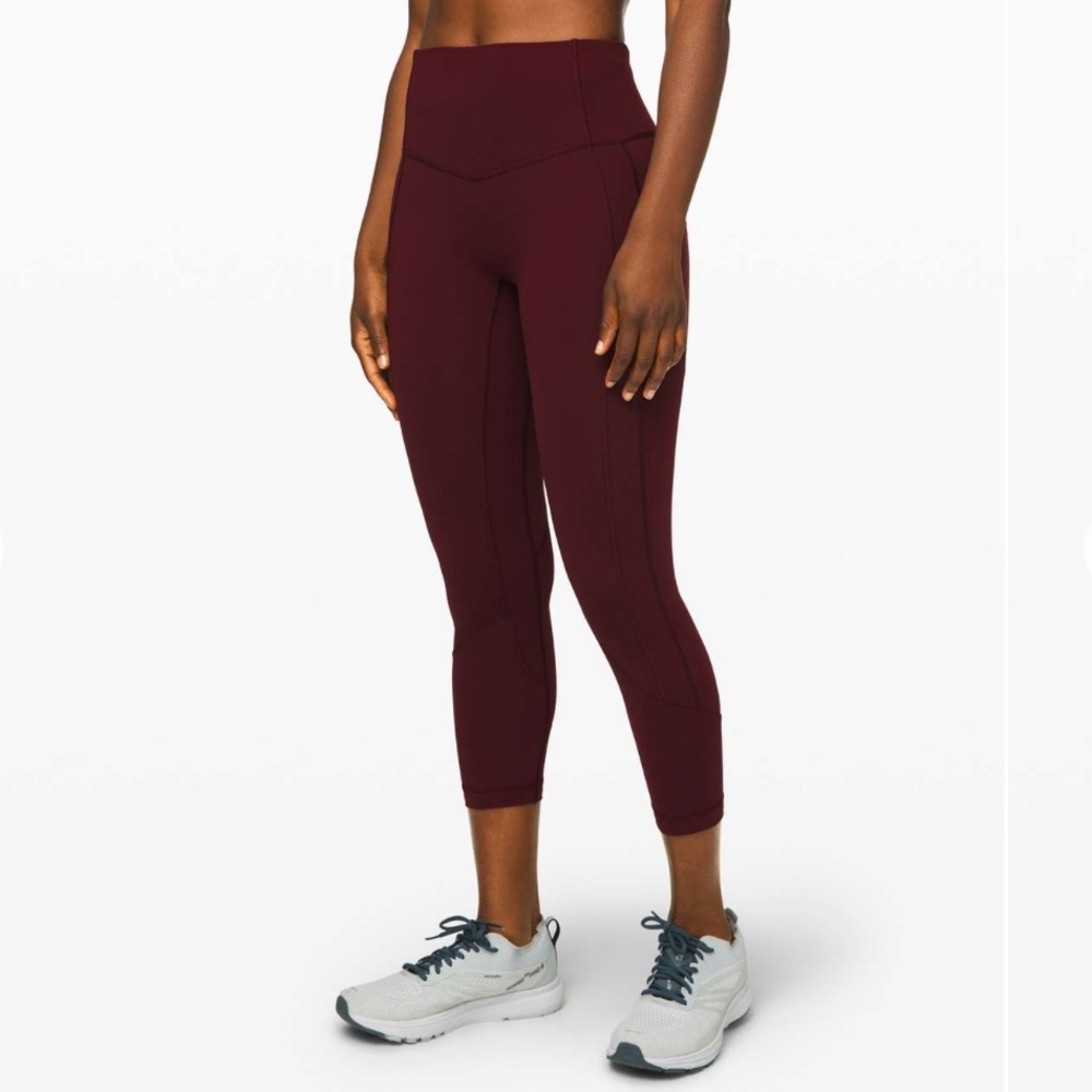 LULULEMON ALL THE RIGHT PLACES CROP II 23” LEGGINGS |SIZE 8 | COLOR GARNET